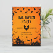 Halloween Party nodigt uit Kaart (Staand voorkant)