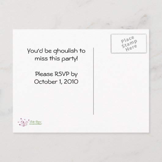 Halloween Party nodigt uit Uitnodiging Briefkaart (Achterkant)