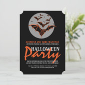 Halloween Party nodigt zwarte en Oranje vlekken ui Kaart (Staand voorkant)