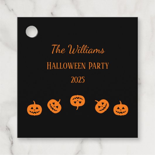 Halloween Party Oranje pompoenen Bedankjes Labels (Voorkant)