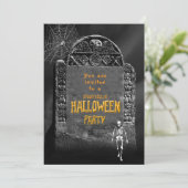 Halloween Party Oude Grafsteen Kaart (Staand voorkant)