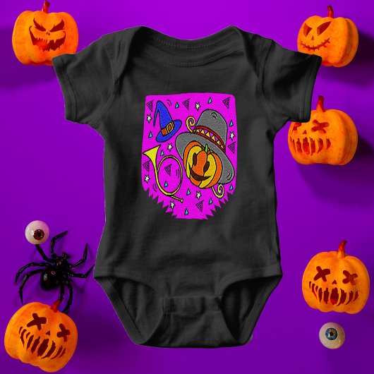 Halloween Party Paarse Jack O'Lantern Bugle Romper