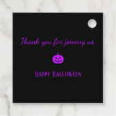 Halloween Party Paarse pompoenen Bedankjes Labels (Achterkant)