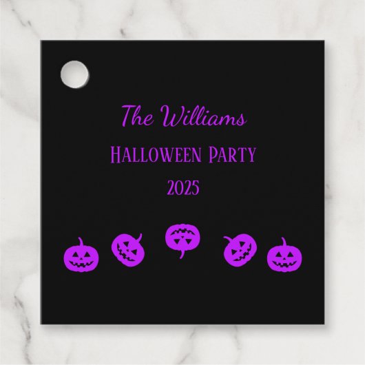 Halloween Party Paarse pompoenen Bedankjes Labels (Voorkant)