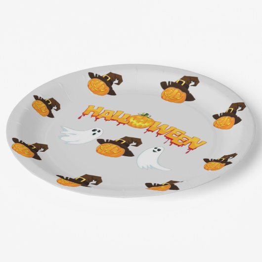 Halloween party papieren bordje (Gekanteld)