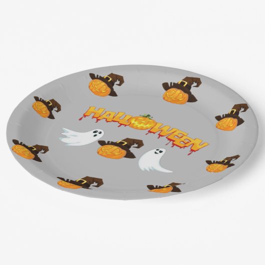 Halloween party papieren bordje (Gekanteld)