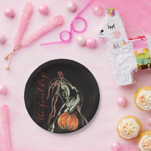 Halloween Party, Pappteller mit Geisterpferd Papieren Bordje (Feest)