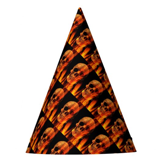 Halloween Party Pet/Skull on Fire Feesthoedjes (Voorkant)