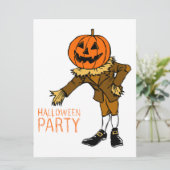Halloween Party Pompoen Guy Clip Art, Halloween Kaart (Staand voorkant)