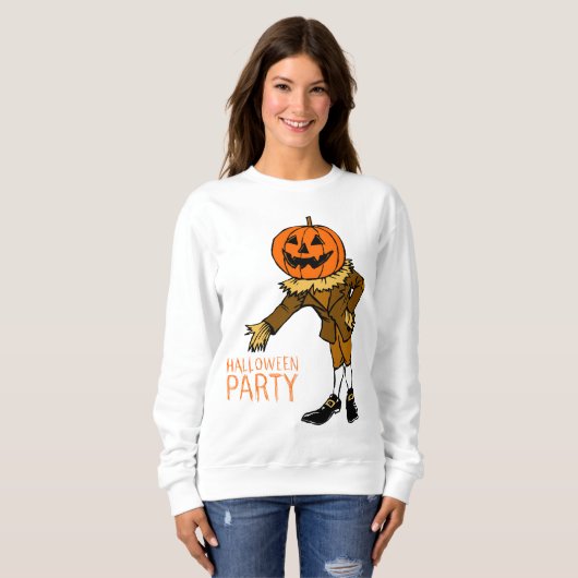 Halloween Party Pompoen Guy Clip Art, Halloween Trui (Voorkant volledig)