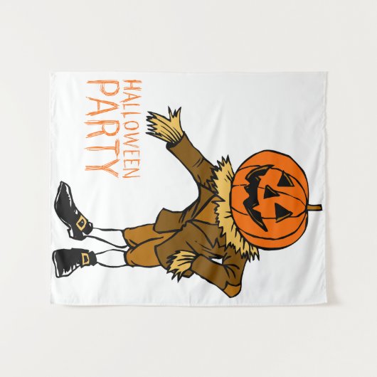 Halloween Party Pompoen Guy Clip Art, Halloween Wandkleed (Voorkant (horizontaal))