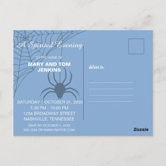 Halloween Party Pompoen Huis Uitnodiging Briefkaar (Achterkant)