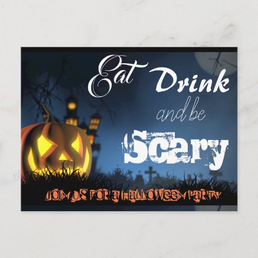 Halloween Party Pompoen Huis Uitnodiging Briefkaar (Voorkant)