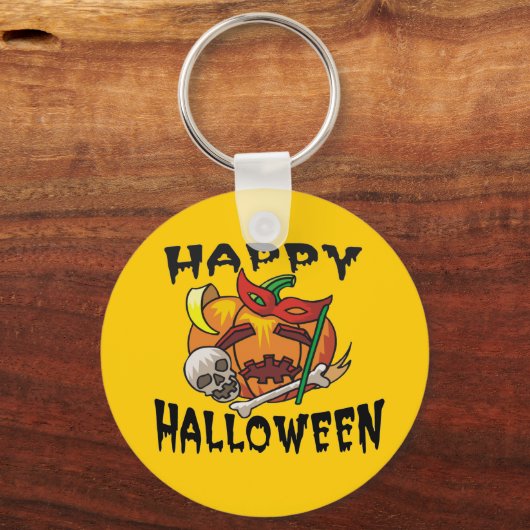 Halloween Party Pompoen Sleutelhanger (Voorkant)