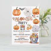 Halloween Party Pompoen Trick or treat Kinder Volw Kaart (Staand voorkant)