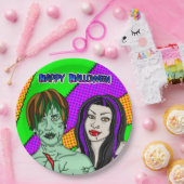Halloween Party | Pop Art zombie Vampire Papieren Bordje (Feest)