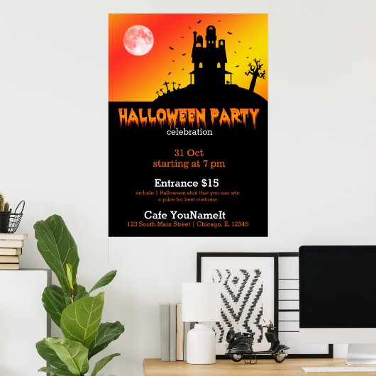Halloween Party Poster (Thuiskantoor)