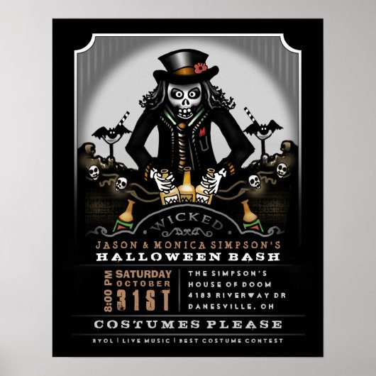 Halloween Party Poster 16 x 20 Ghoulish Bash (Voorkant)