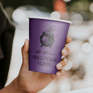 Halloween party potion grappig griezelig paarse papieren bekers