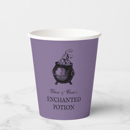 Halloween party potion grappig griezelig paarse papieren bekers (Voorkant)