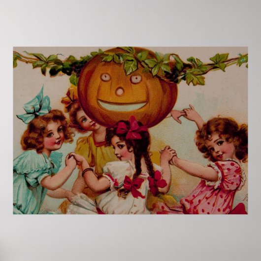 Halloween Party Pumpkin Art Poster (Voorkant)