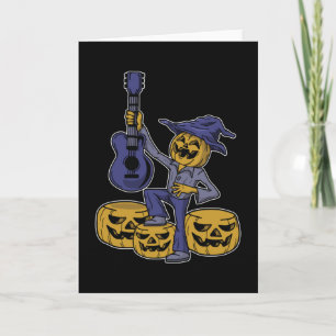 Halloween Party Pumpkin Guitar Music Scary Gift Kaart