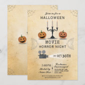 Halloween Party Pumpkin Horror Nodig Filmavond uit Kaart (Voorkant / Achterkant)