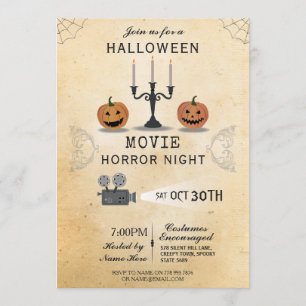 Halloween Party Pumpkin Horror Nodig Filmavond uit Kaart