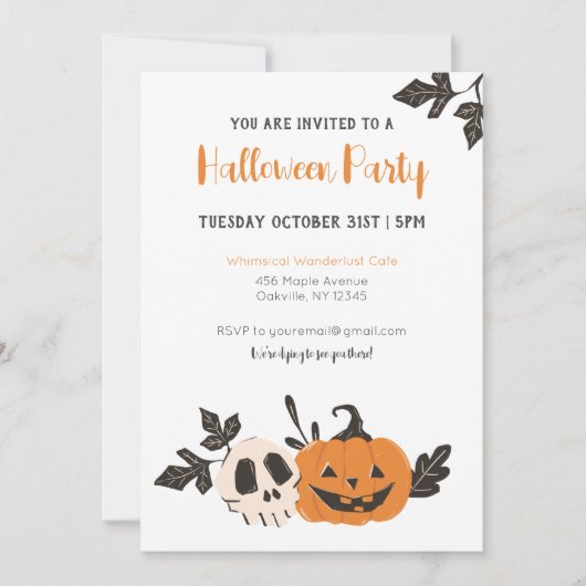 Halloween Party Pumpkin Kaart (Voorkant)