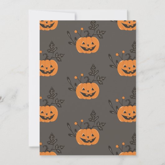 Halloween Party Pumpkin Kaart (Achterkant)