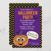 Halloween Party Pumpkin Kaart (Voorkant / Achterkant)