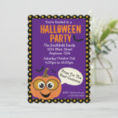 Halloween Party Pumpkin Kaart (Staand voorkant)