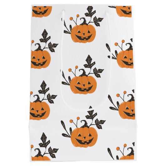 Halloween Party Pumpkin Medium Cadeauzakje (Achterkant)