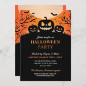 Halloween Party Pumpkin Scary Fun Invitation Kaart (Voorkant / Achterkant)