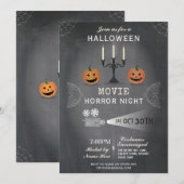Halloween Party Pumpkin Scary Nodig Filmavond uit Kaart (Voorkant / Achterkant)