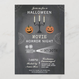 Halloween Party Pumpkin Scary Nodig Filmavond uit Kaart