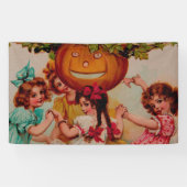 Halloween Party Pumpkin  Spandoek (Horizontaal)