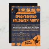 Halloween Party Pumpkin Spider Black Cat Pixel Art Kaart (Voorkant / Achterkant)