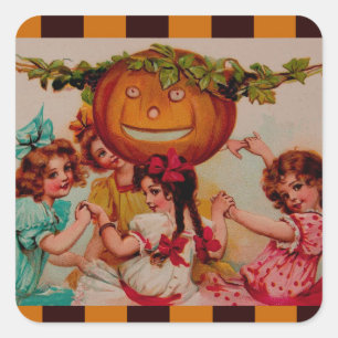 Halloween Party Pumpkin  Vierkante Sticker