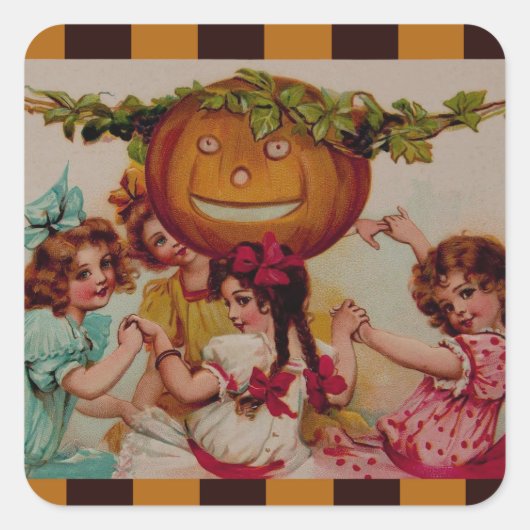 Halloween Party Pumpkin  Vierkante Sticker (Voorkant)