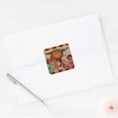 Halloween Party Pumpkin  Vierkante Sticker (Envelop)
