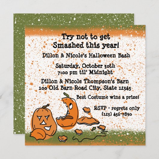 Halloween Party Pumpkins Kaart (Voorkant / Achterkant)