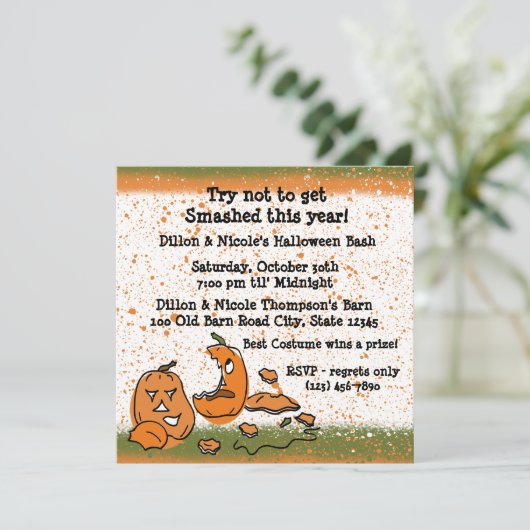 Halloween Party Pumpkins Kaart (Staand voorkant)