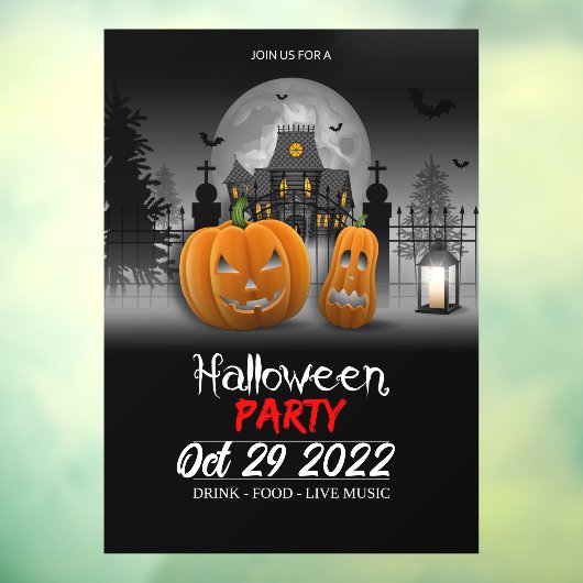 Halloween Party Raamsticker (Vel 3)