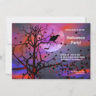 Halloween Party Raven Night Kaart