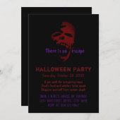 Halloween Party Red Skull Head Creepy Kaart (Voorkant / Achterkant)