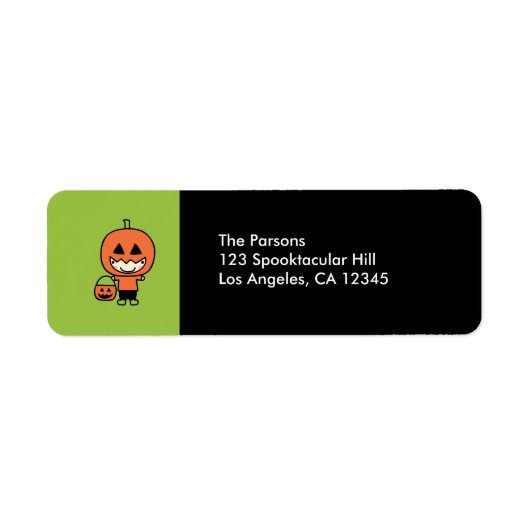 Halloween Party retour adres label (Voorkant)