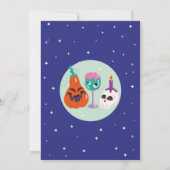 Halloween Party Retro Cocktails  Skull Kaart (Achterkant)