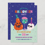 Halloween Party Retro Cocktails  Skull Kaart (Voorkant / Achterkant)