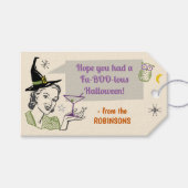 Halloween Party Retro Humor Faboolous Custom Name Cadeaulabel (Voorkant (Horizontaal))